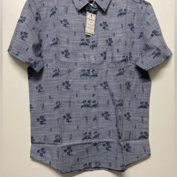 Flag & Anthem Mens Hawaii Shirt Button Up Adult Medium Navy Blue Lightweight NWT - Picture 6 of 13